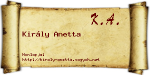 Király Anetta névjegykártya