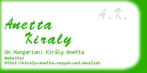 anetta kiraly business card